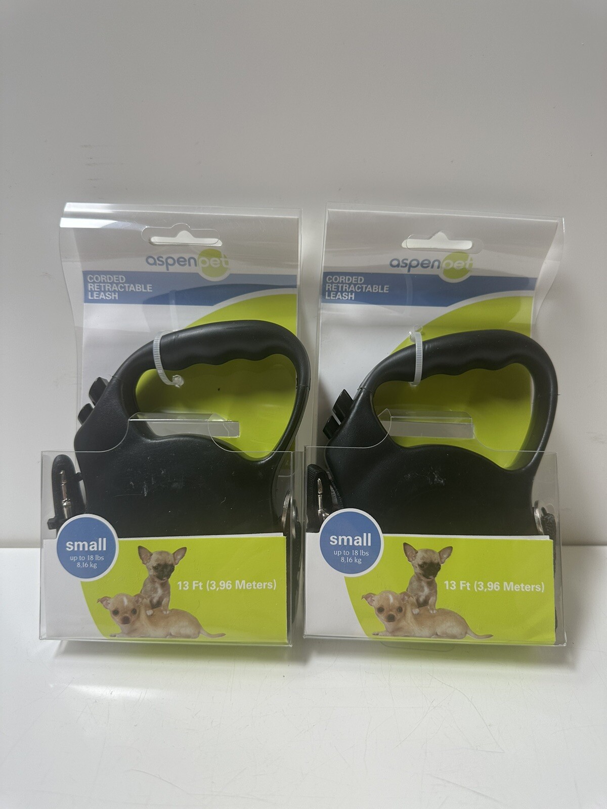Set Of 2 – Aspen Pet Retractable Dog Leash Small Up To 18lbs 13 Feet Long – NEW