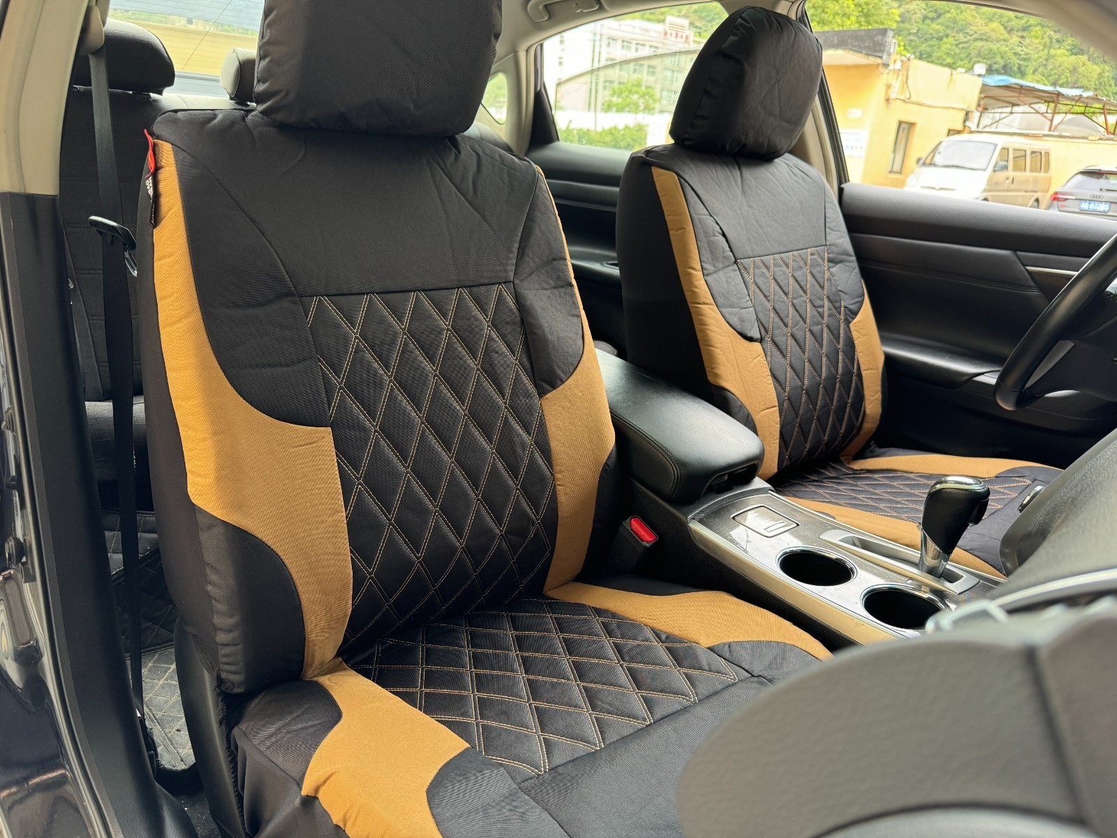 For Hyundai Kona 2018-2025 Car Front Seat Covers Durable Waterproof Canvas 2PCS