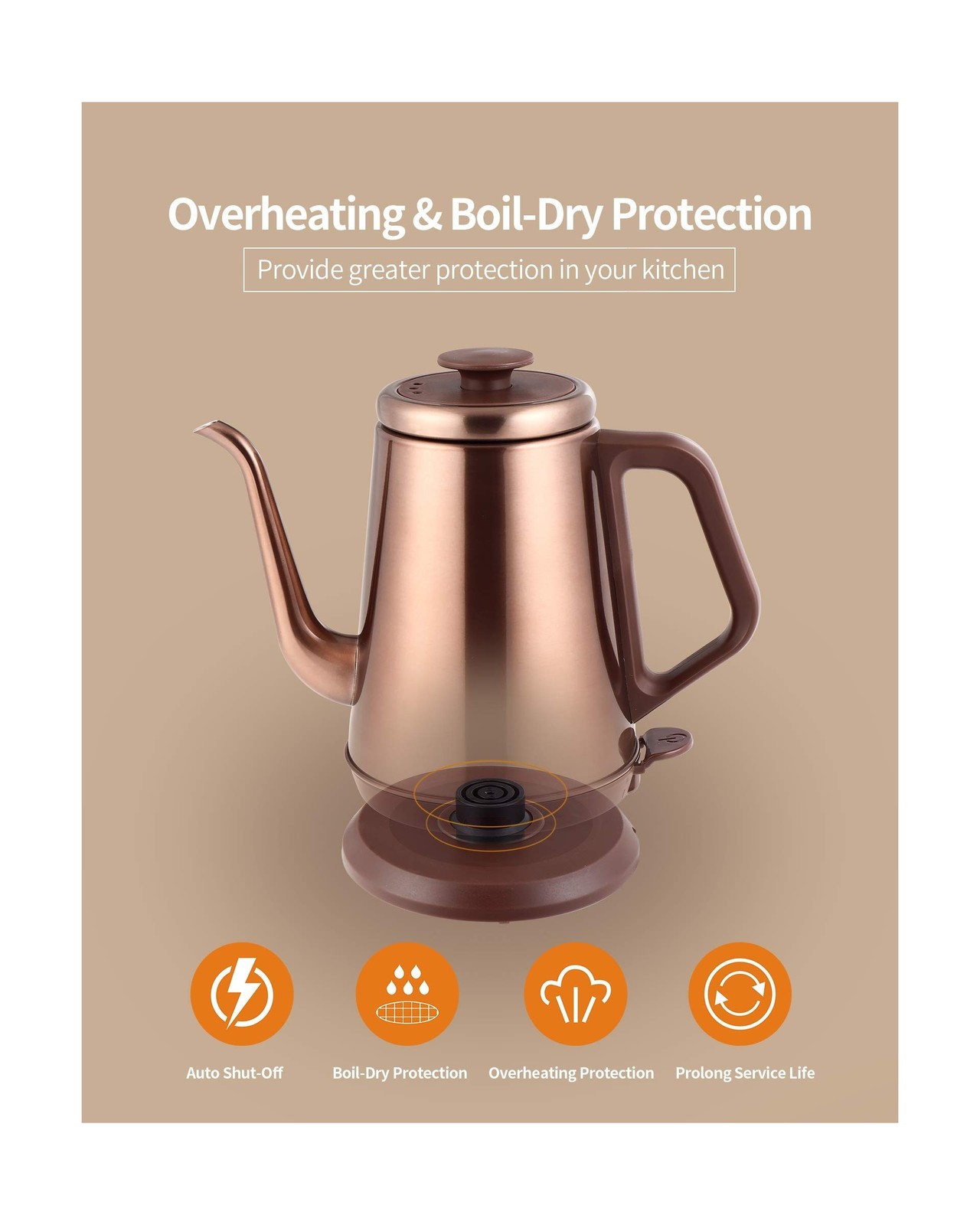 DmofwHi 1000W Gooseneck Electric Kettle (1.0L),100% Stainless S… FAST USA SHIP