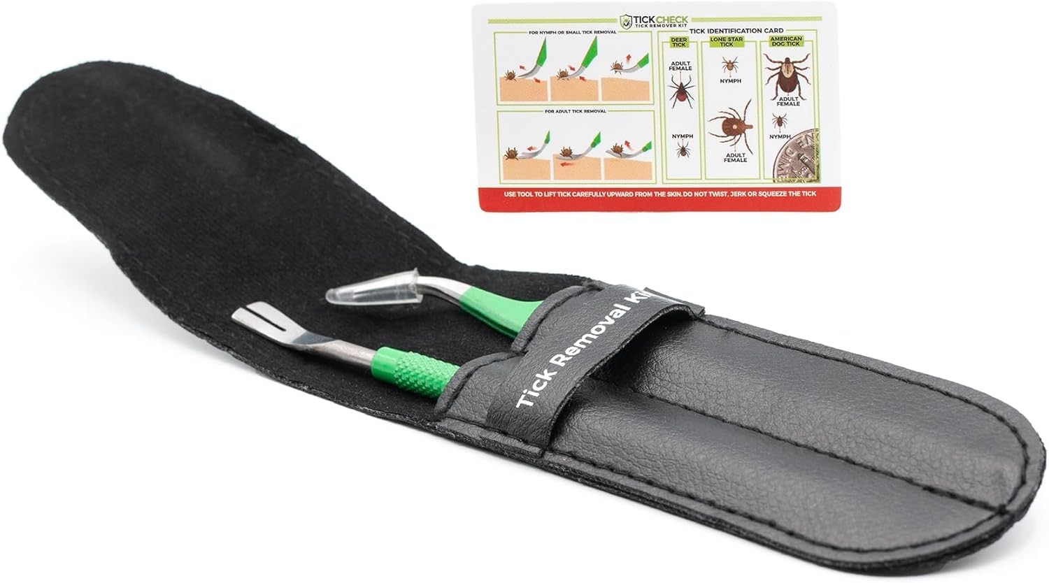 Premium Tick Remover Kit Stainless Steel Tick Remover + Tweezers, Leather Ca…