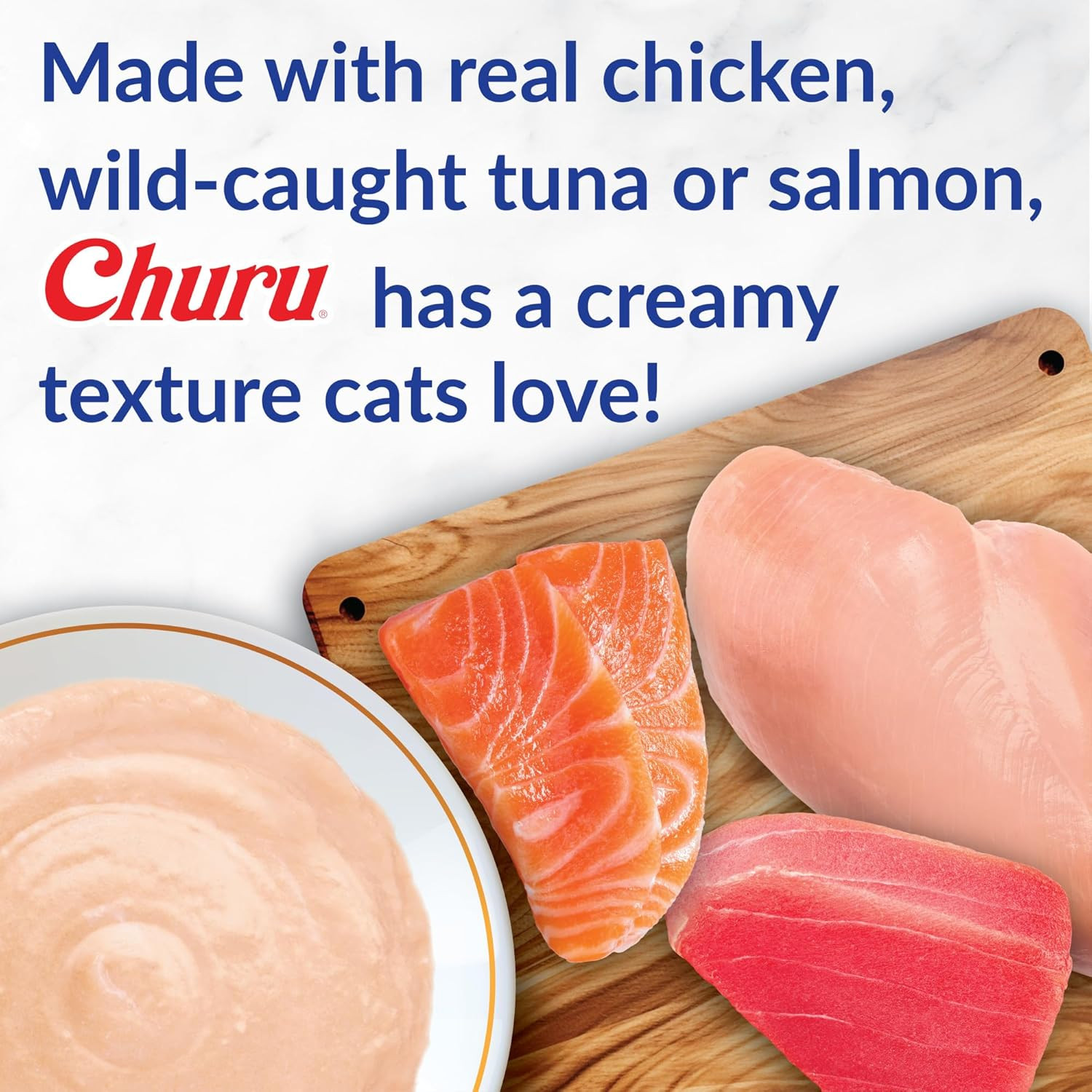 Churu Cat Treats, Lickable, Squeezable Creamy Purée with Vitamin E, 0.5 Ounces p