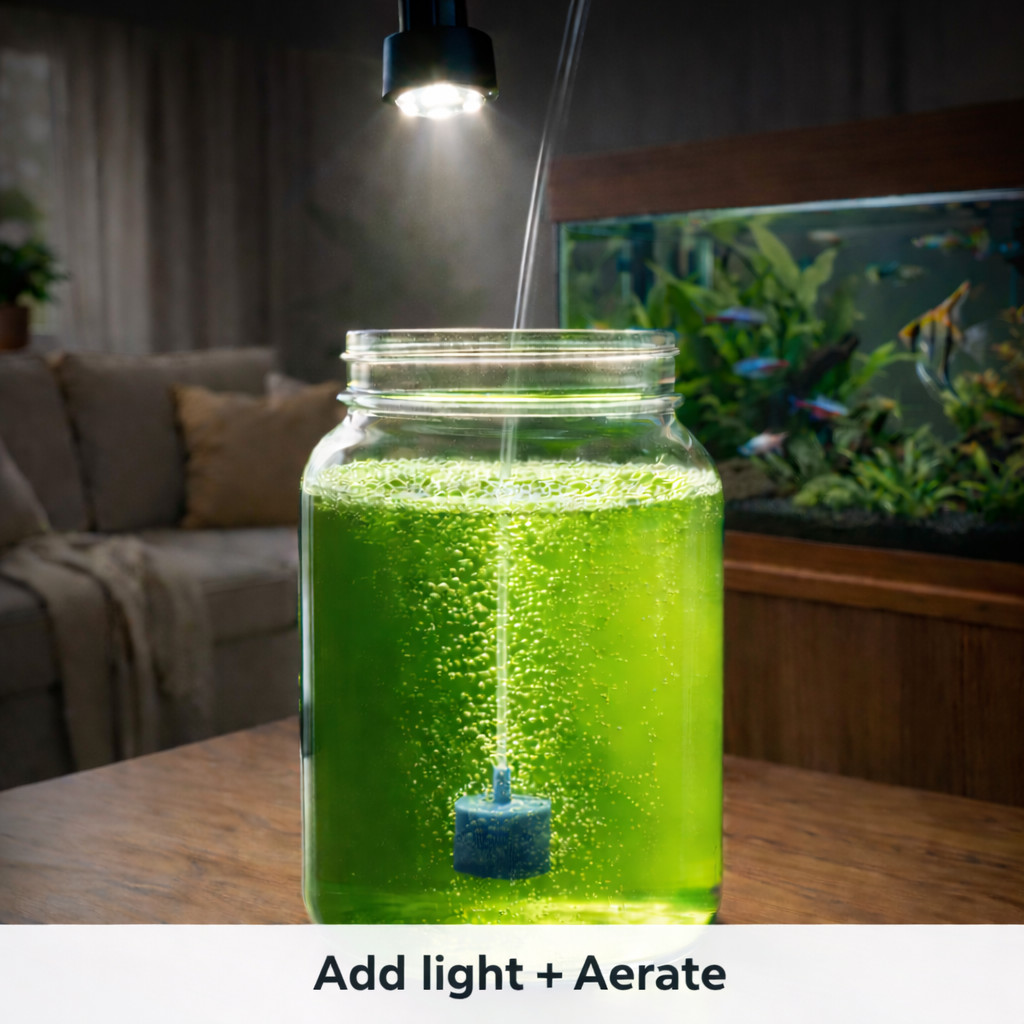 Green Water Live Chlorella Culture ½ Gallon for Fish Fry Shrimp Daphnia