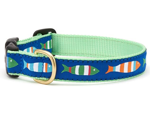 Up Country Dog Collar Funky Fish Adjustable Made In USA XS S M L XL XXL