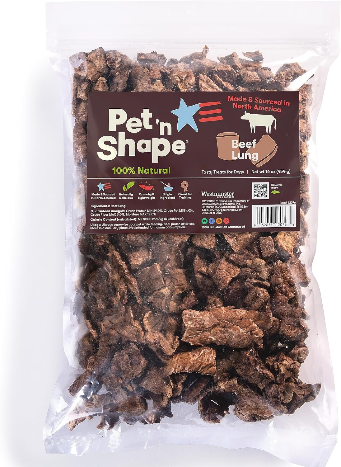 Pet ‚N Shape Beef Lung Dog Treats – Made and Sourced in the USA – Training Treat