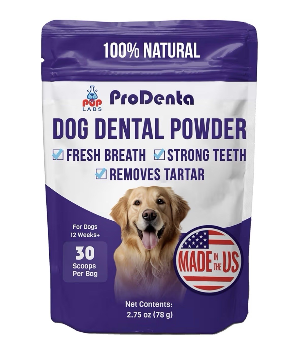 Pup Labs ProDenta, All-Natural Dog Dental Powder, Teeth Cleaning, Dental Powder