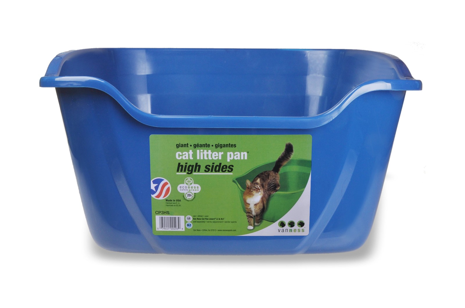 Cat Litter Box High Sided Giant Van Ness Color May Vary Non Slip Base Easy Move