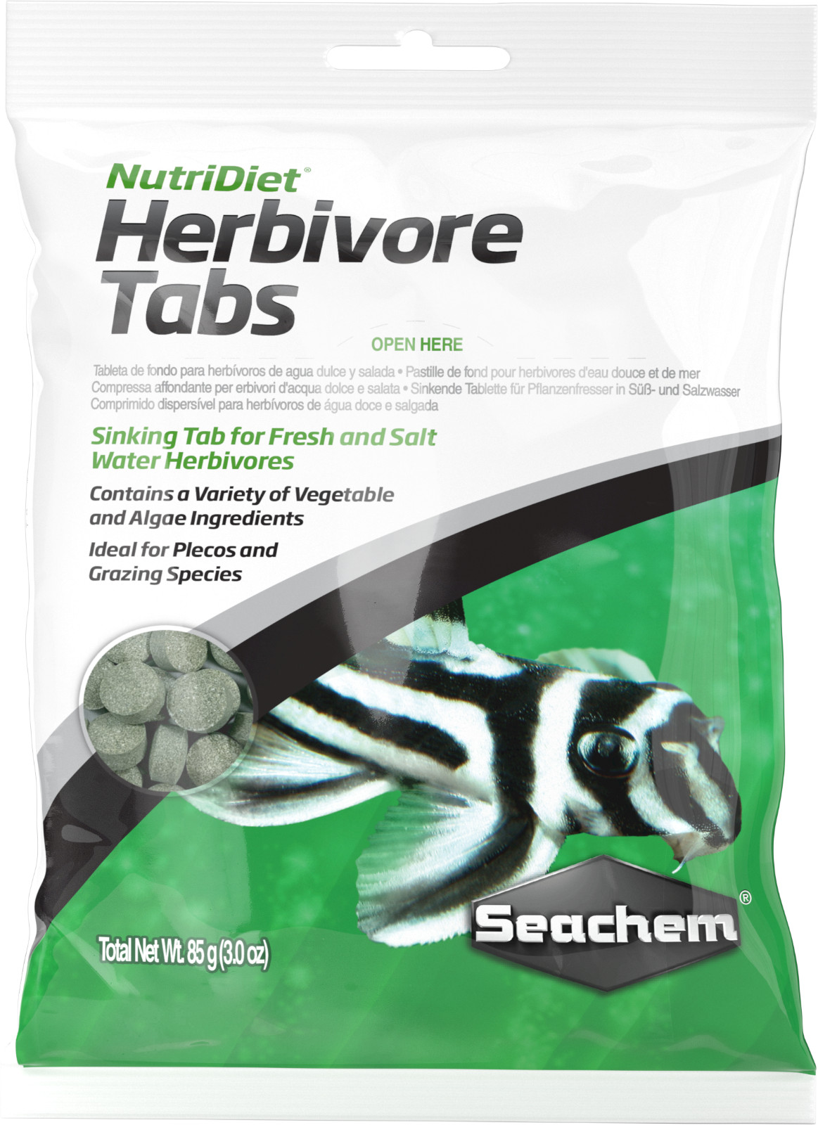 Seachem NutriDiet Herbivore Tabs Plecos Bottom Feeder Fish Food 85 gms