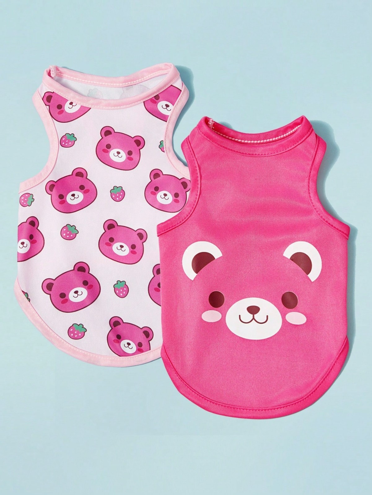 2PCS Small Pet Dog Cat Summer Shirts Vest Clothes Cute Puppy TShirt Coat Apparel