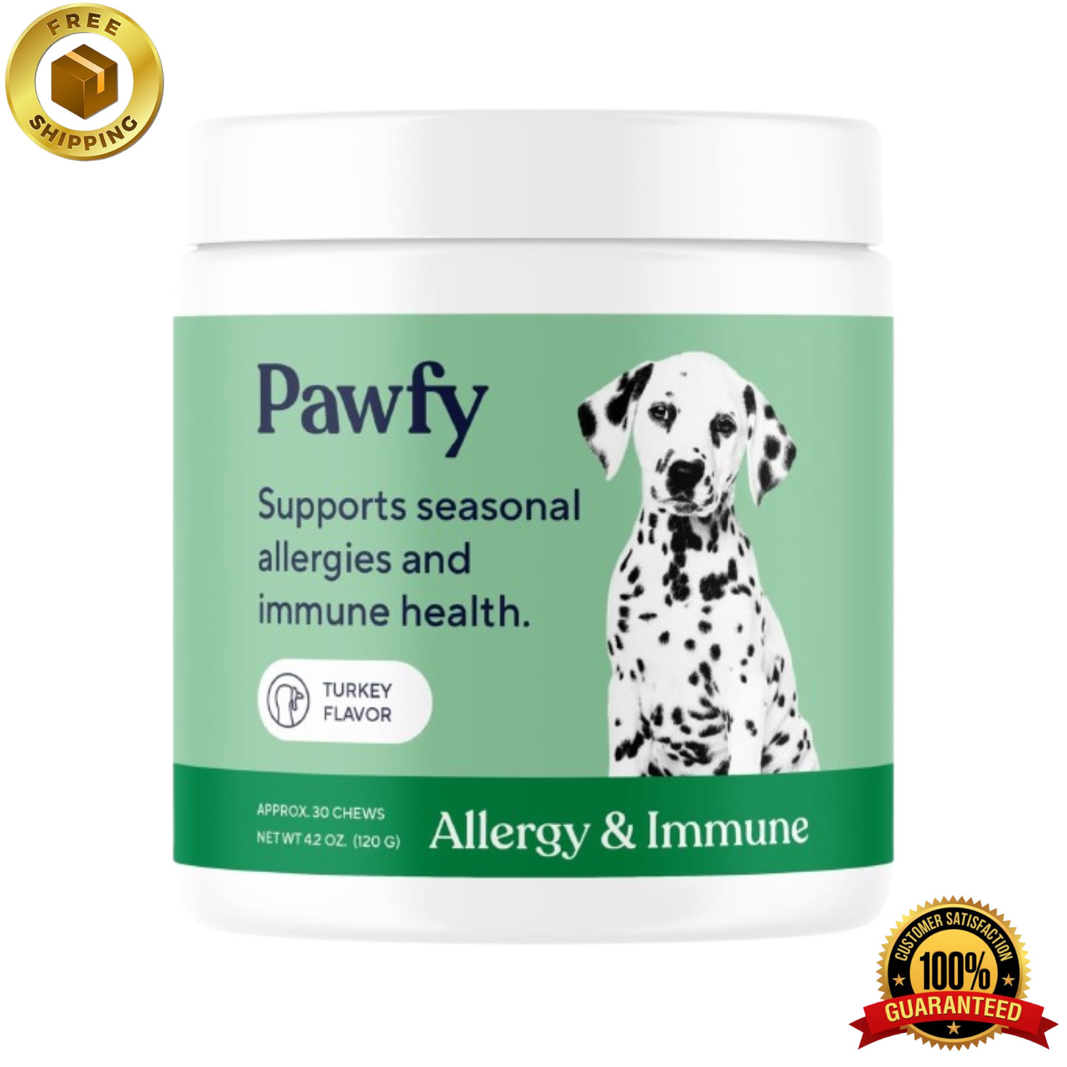Pawfy Allergy & Immune Support for Dogs – Gut & Immune (30 Chews) FREE SHIPPING
