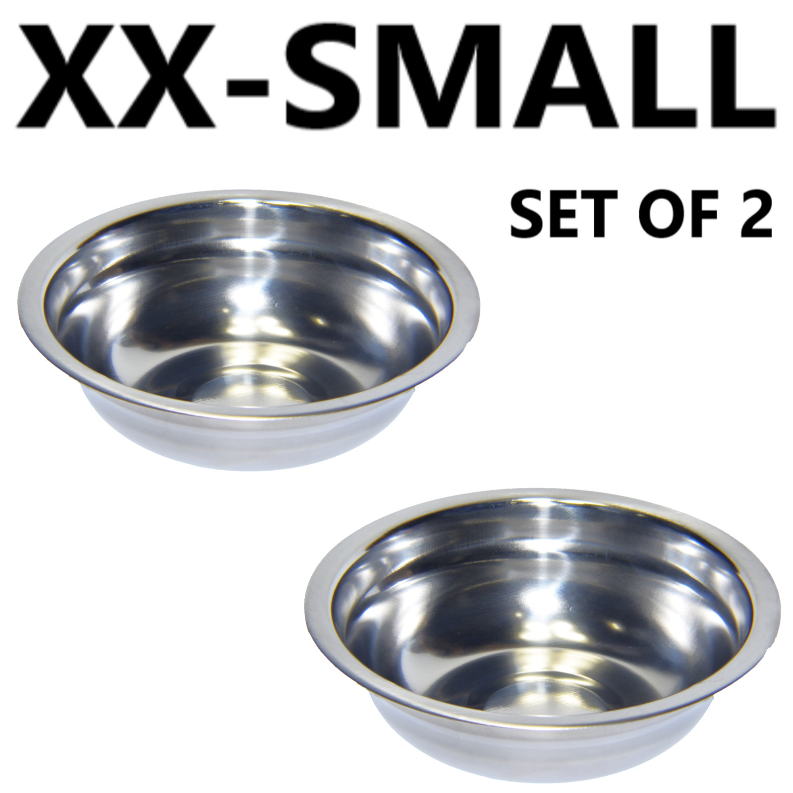 Set of 2 Dog Cat Pet Bowl Dish Metal STAINLESS STEEL New L XL XXL M S XS XXS New