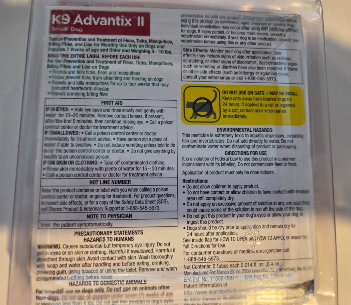 Advantix II for Small Dogs 4-10 Lbs. – 2 Pack – Free shipping