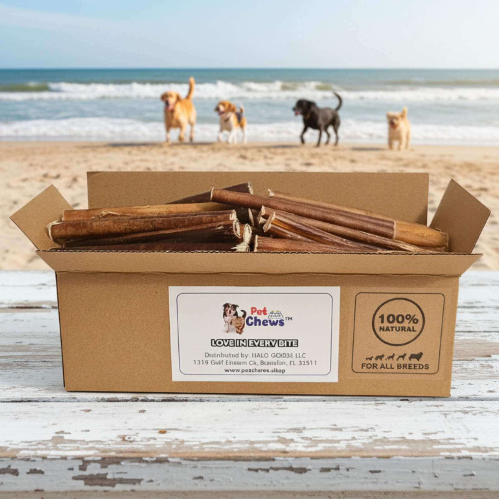 Premium 6″ THICK BULLY STICKS -Long Lasting Dog Chews – 100% Beef – Odor Free